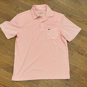 Vineyard Vines Men's Pink Striped Polo